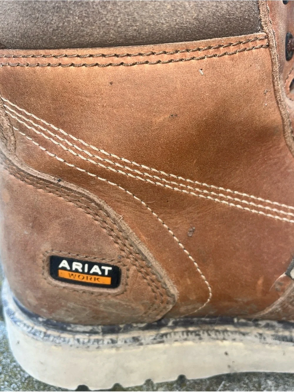 Ariat Rebar Wedge Moc Toe Waterproof Work Boots Distressed Lace Up Mens Size 9B